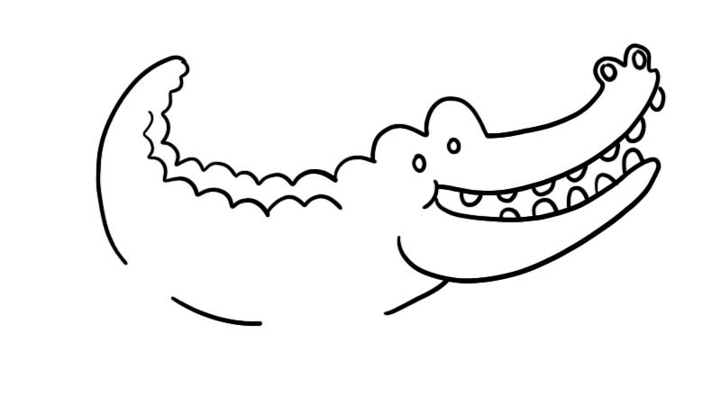 鳄鱼的简笔画法 简单图片