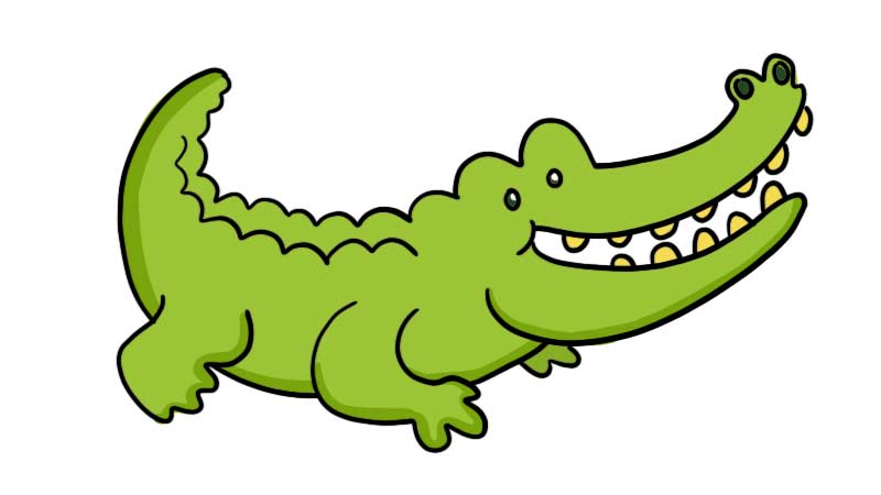 鳄鱼怎么画 可怕简单图片