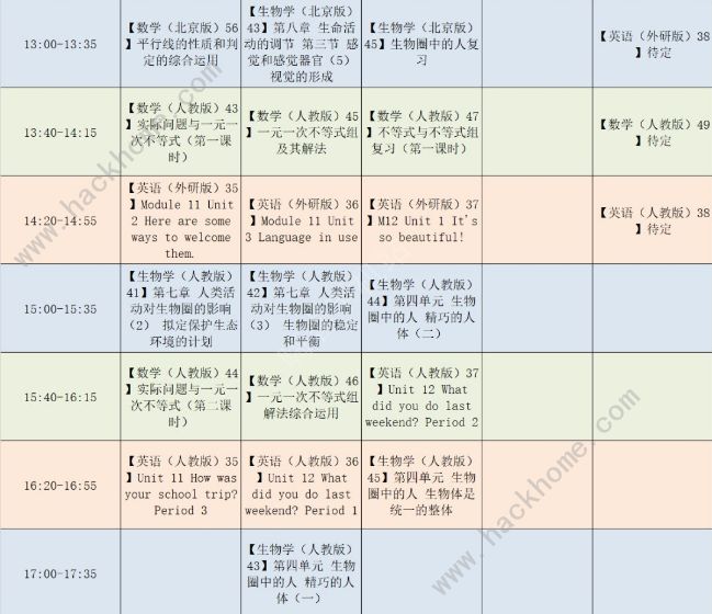 6月22日-28日北京空中课堂课表(小学+初中+高中)完整版免费分享[多图]图片8
